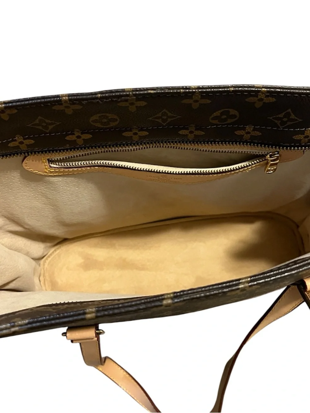 Brown Inspired Monogram Tote in Brown with Tan Trim